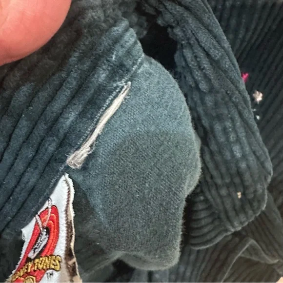 Looney Tunes Vintage Embroidered Tweety Bird Green Corduroy Shirt XL - Picture 10 of 10